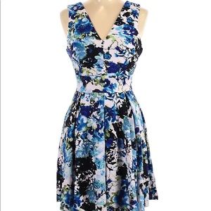 Fit and Flare Textured Floral Dress